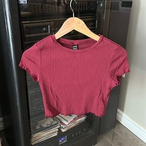 SHEIN Dark pink stretch but tight crop top